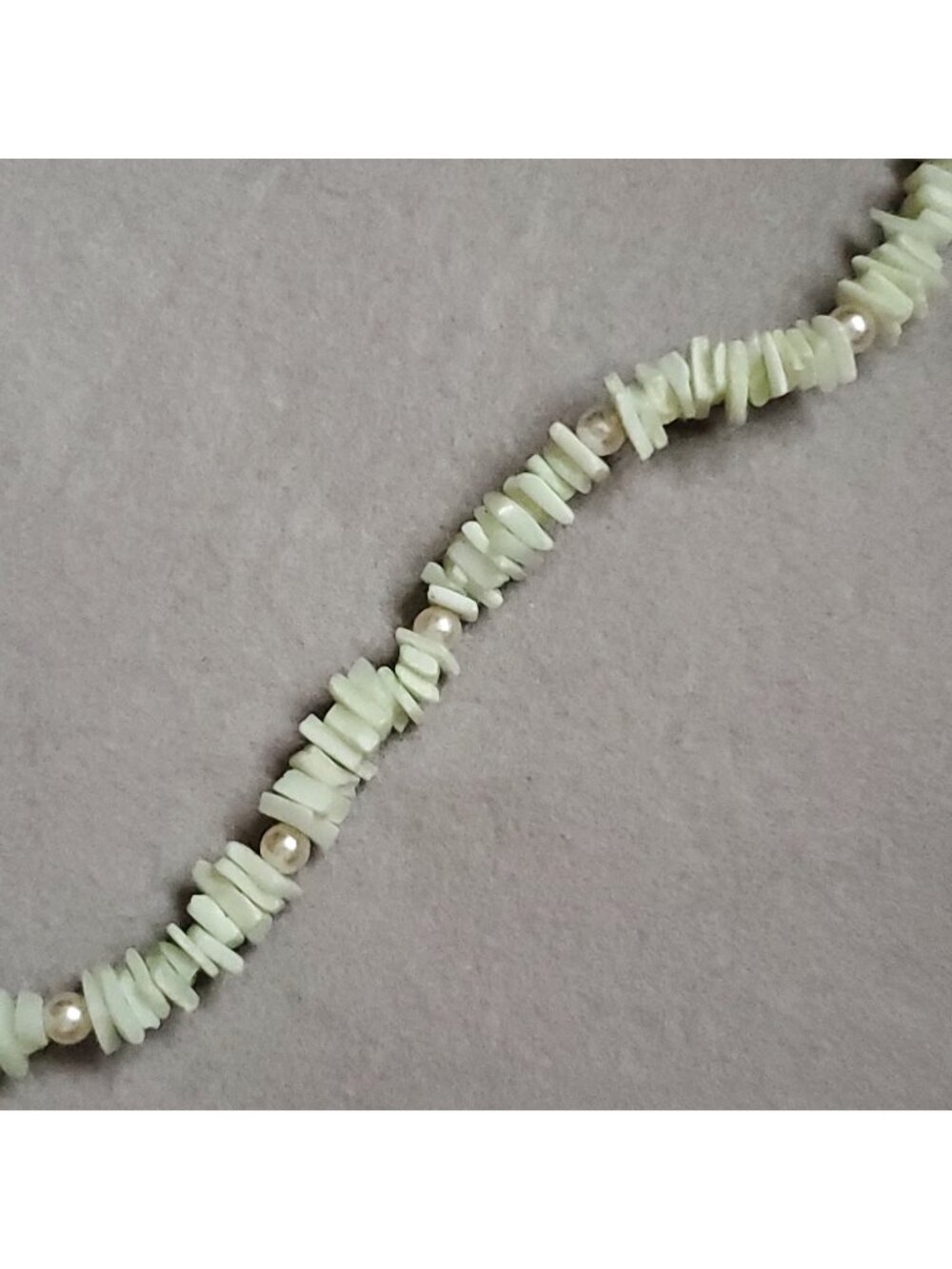 Vintage Shell Choker Necklace Surfer Beach Green 16"
